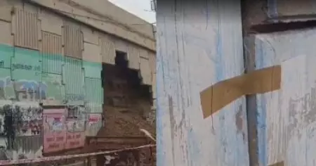 തമിഴ്‌നാട്ടില്‍ പാലത്തിന്റെ പൊളിഞ്ഞ സിമന്റ് ബ്ലോക്കുകള്‍ പ്ലാസ്റ്റിക് ടേപ്പുകളുപയോഗിച്ച് ഒട്ടിച്ച് ദേശീയപാത അതോറിറ്റി