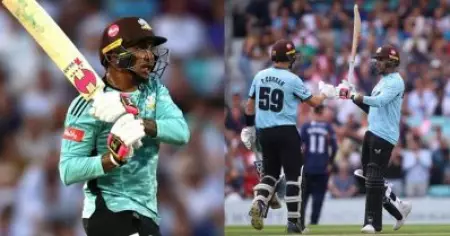 ആറ് സിക്‌സര്‍ ഏഴ് ബൗണ്ടറി 💥 38 പന്തില്‍ 78 💥; തീയായി നരെയ്ന്‍, എന്നിട്ടും തോറ്റ് സറേ