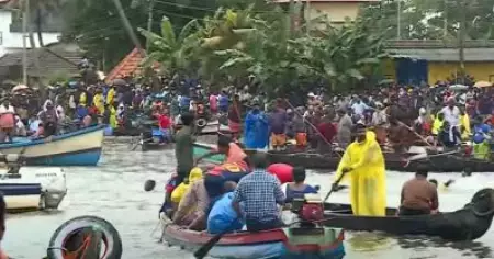 ചമ്പക്കുളം ജലോത്സവത്തില്‍ വള്ളം മറിഞ്ഞു; അപകടത്തില്‍പ്പെട്ട 15 പേരെയും രക്ഷപ്പെടുത്തി