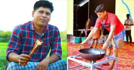 മം.... 'നല്ല ടേസ്റ്റ്ണ്ട്'; കേരളീയത്തില്‍ ഹിറ്റായി ഫിറോസ് ചുട്ടിപ്പാറയുടെ തത്സമയ കപ്പയും ബീഫും