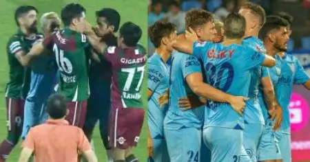 നാല് റെഡ് കാര്‍ഡുകള്‍, നാടകീയ സംഭവങ്ങള്‍; ബഗാനെതിരെ ജയിച്ചുകയറി മുംബൈ സിറ്റി
