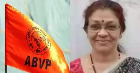 ഷൈജ ആണ്ടവന്റെ വിവാദ പരാമര്‍ശം; ഗോഡ്സെയുടെ ചിത്രം കത്തിച്ച് എന്‍.ഐ.ടിയിലേക്ക് എ.ബി.വി.പി മാര്‍ച്ച്