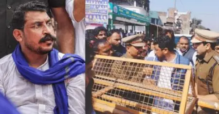 യു.പിയിൽ ദളിതനായ 17കാരൻ പൊലീസ് വെടിവെപ്പിൽ കൊല്ലപ്പെട്ടു; കുടുംബത്തെ സന്ദർശിക്കാനെത്തിയ ചന്ദ്രശേഖർ ആസാദിനെ തടഞ്ഞ് പൊലീസ്