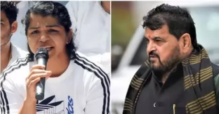 പെണ്‍മക്കള്‍ തോറ്റു, ബ്രിജ്ഭൂഷണ്‍ ജയിച്ചു; ബ്രിജ്ഭൂഷണിന്റെ മകന് സീറ്റ് നല്‍കിയതിനെതിരെ സാക്ഷിമാലിക്