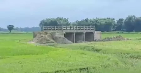 മൂന്ന് കോടിയുടെ പാലം പാടത്തിന് നടുവില്‍, സമീപത്ത് ഒരു റോഡുപോലുമില്ല; വീണ്ടും വെട്ടിലായി ബീഹാര്‍ സര്‍ക്കാര്‍