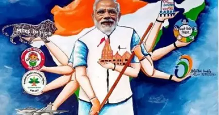 സ്വന്തം മണ്ഡലമായ  വാരണാസിയില്‍ മോദിയെ വരവേല്‍ക്കാന്‍ സര്‍ക്കാര്‍ വക 500 ഓളം ഹോര്‍ഡിങ്ങുകള്‍; ഒരു പരസ്യത്തില്‍ മോദിക്ക് 10 കൈകളെന്ന് റിപ്പോര്‍ട്ട്