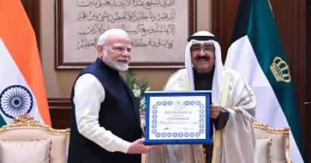 മോദിക്ക് കുവൈത്തിന്റെ വിശിഷ്ട മെഡല്‍;  രാജ്യത്തിന് കിട്ടിയ ആദരമെന്ന് മോദിയുടെ പ്രതികരണം