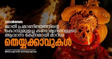 ജാതി പ്രമാണിത്തത്തിന്റെ കൊമ്പ് മുളച്ച കണ്ടാമൃഗങ്ങളുടെ ആവാസ കേന്ദ്രമായി മാറിയ തെയ്യക്കാവുകള്‍