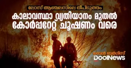 ലോസ് ആഞ്ചലസിലെ തീപിടുത്തം: കാലാവസ്ഥ വ്യതിയാനം മുതൽ കോർപ്പറേറ്റ് ചൂഷണം വരെ