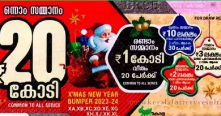 ക്രിസ്മസ്-ന്യൂ ഇയര്‍ ബമ്പര്‍; ഒന്നാം സമ്മാനം XD 387132 നമ്പറിന്