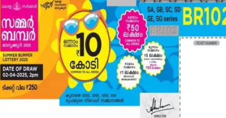 സമ്മര്‍ ബമ്പര്‍; ഒന്നാം സമ്മാനമായ പത്ത് കോടി SG 513715 ടിക്കറ്റിന്