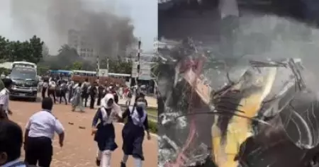 ബംഗ്ലാദേശ് വ്യോമസേന വിമാനം സ്‌കൂള്‍ കെട്ടിടത്തിലേക്ക് തകര്‍ന്നുവീണ് ഒരു മരണം