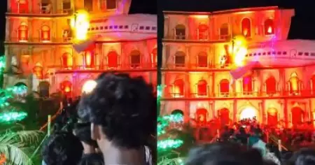 ദുര്‍ഗ പൂജക്കിടെ അഹമ്മദാബാദ് വിമാനാപകടത്തിന്റെ പുനരാവിഷ്‌കാരം; ഇത് എന്തുതരം ആദരാഞ്ജലിയെന്ന് സോഷ്യല്‍ മീഡിയ