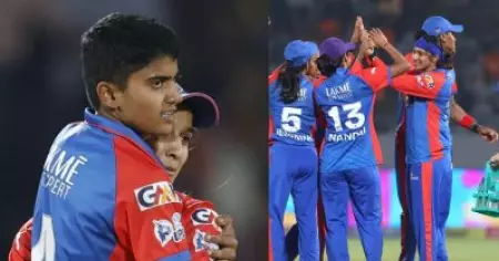 ഗുജറാത്തിനെ കറക്കി വീഴ്ത്തിയ ഫോര്‍ഫര്‍; ഡബ്ല്യു.പി.എല്ലില്‍ മിന്നും നേട്ടം സ്വന്തമാക്കി ശ്രീ ചരണി