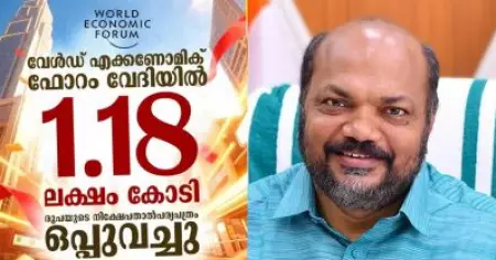 ചരിത്രത്തിലാദ്യം; ലോക സാമ്പത്തിക ഫോറത്തില്‍ 1.18 ലക്ഷം കോടി രൂപയുടെ നിക്ഷേപ താത്പര്യപത്രം ഒപ്പുവെച്ച് കേരളം