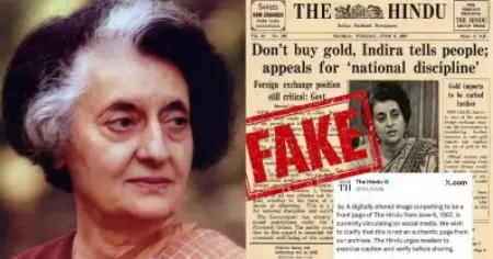 ഇന്ദിരാഗാന്ധി സ്വർണം വാങ്ങരുതെന്ന് അഭ്യർത്ഥിച്ചോ? ഹിന്ദുവിൻ്റെ പേരിൽ പ്രചരിക്കുന്ന വാർത്ത വ്യാജമെന്ന് പത്രത്തിന്റെ സ്ഥിരീകരണം