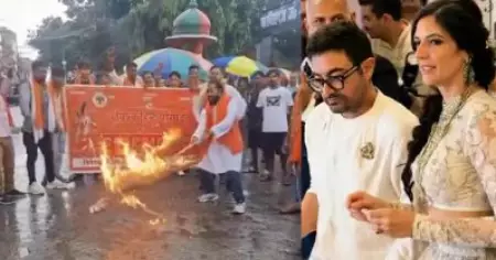 ഗൗരി സ്പ്രാറ്റിനെ വിവാഹം ചെയ്തതിന് ആമിര്‍ഖാനെ 'ജിഹാദി' എന്ന് വിളിച്ച് കോലം കത്തിച്ച് ബജ്‌രംഗ്ദള്‍
