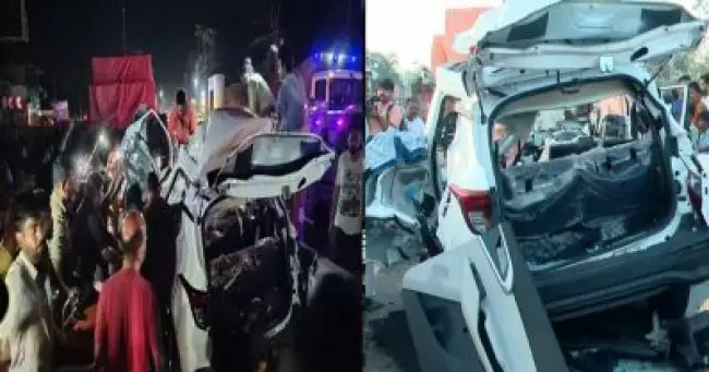 തൃശ്ശൂര്‍ കയ്പമംഗലത്ത് നിര്‍ത്തിയിട്ട ലോറിയില്‍ കാര്‍ ഇടിച്ച് കയറി വന്‍ അപകടം: കോളേജ് വിദ്യാര്‍ത്ഥികളടക്കം എട്ട് പേര്‍ക്ക് ദാരുണാന്ത്യം