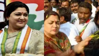 തെരഞ്ഞെടുപ്പ് പ്രചരണത്തിനിടെ കയറിപ്പിടിച്ച യുവാവിന്റെ കരണത്തടിച്ച് ഖുശ്ബു – വീഡിയോ