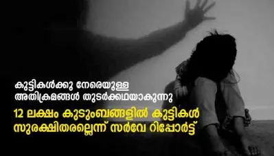 കുട്ടികള്‍ക്കു നേരെയുള്ള അതിക്രമങ്ങള്‍ തുടര്‍ക്കഥയാകുന്നു; 12 ലക്ഷം കുടുംബങ്ങളില്‍ കുട്ടികള്‍ സുരക്ഷിതരല്ലെന്ന് സര്‍വേ റിപ്പോര്‍ട്ട്