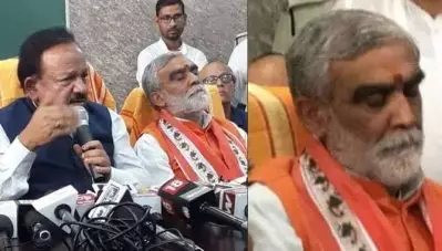 ‘ഉറങ്ങുകയല്ല, കണ്ണടച്ച് ആലോചിക്കുകയായിരുന്നു’; ബീഹാറിലെ കുട്ടികളുടെ മരണം ചര്‍ച്ച ചെയ്ത വാര്‍ത്താസമ്മേളനത്തില്‍ ഉറങ്ങിയില്ലെന്ന് വാദിച്ച് കേന്ദ്ര മന്ത്രി