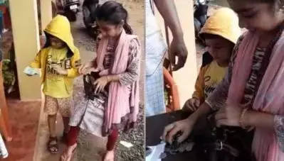 ‘എടീ ഫുള്ളും കൊടുക്കല്ലേടീ’; പിള്ളേരാണ്, ഓര്‌ടെ വല്യ മനസ്സാണ്; മഴക്കെടുതിയിലെ നന്മനിറഞ്ഞ കാഴ്ചയുമായി കുഞ്ഞനിയനും ചേച്ചിയും- വീഡിയോ