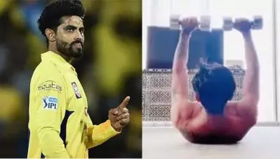 ‘പള്ളിവാള് ഭദ്രവട്ടകം കൈയിലേന്തും തമ്പുരാട്ടി’; മലയാളികളുടെ സ്വന്തം ഗാനത്തിനൊപ്പം ജീം വര്‍ക്ക് ഔട്ടുമായി ജഡേജ; വീഡിയോ