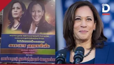 ‘വിജയശ്രീലാളിത’; കമലാ ഹാരിസിനെ പിന്തുണച്ച് തമിഴ്‌നാട്ടില്‍ പോസ്റ്റര്‍; ചിത്രം ട്വീറ്റ് ചെയ്ത് മീന ഹാരിസ്
