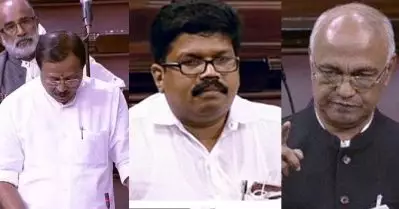 എം.പിമാരെ പുറത്താക്കാനുള്ള പ്രമേയം അവതരിപ്പിച്ചത് വി. മുരളീധരന്‍; പാസാക്കിയത് ശബ്ദവോട്ടില്‍, രാജ്യസഭയില്‍ നാടകീയരംഗങ്ങള്‍