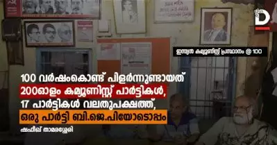 100 വര്‍ഷംകൊണ്ട് പിളര്‍ന്നുണ്ടായത് 200ഓളം കമ്യൂണിസ്റ്റ് പാര്‍ട്ടികള്‍, 17 പാര്‍ട്ടികള്‍ വലതുപക്ഷത്ത്, ഒരു പാര്‍ട്ടി ബി.ജെ.പിയോടൊപ്പം
