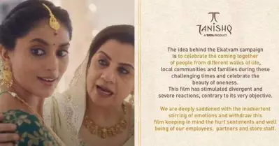 തനിഷ്‌ക് പരസ്യം പിന്‍വലിച്ചിട്ടും കലിയടങ്ങാതെ ഹിന്ദുത്വ ഗ്രൂപ്പുകള്‍: ‘മാപ്പ് പറഞ്ഞില്ലെങ്കില്‍ പാപ്പരാകാന്‍ കാത്തിരുന്നോളൂ’