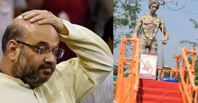 ആളുമാറി പ്രതിമയ്ക്ക് പുഷ്പാര്‍ച്ചന; നാണംകെട്ട് അമിത് ഷാ; അമിളി പറ്റിയതറിഞ്ഞയുടന്‍ പടം എത്തിച്ച് വീണ്ടും പുഷ്പാര്‍ച്ചന