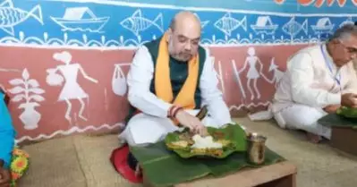 കര്‍ഷകന്റെ വീട്ടില്‍ അമിത് ഷായുടെ ഉച്ചഭക്ഷണം; ഫൈവ് സ്റ്റാര്‍ ഹോട്ടലില്‍ നിന്നെത്തിച്ചതാണോയെന്ന് സോഷ്യല്‍മീഡിയ;കര്‍ഷകരെ തണുപ്പിക്കുള്ള അമിത് ഷായുടെ പുതിയ നീക്കം