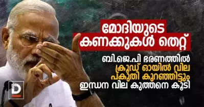 മോദിയുടെ കണക്കുകള്‍ തെറ്റ്; ബി.ജെ.പി ഭരണത്തില്‍ ക്രൂഡ് ഓയില്‍ വില പകുതി കുറഞ്ഞിട്ടും ഇന്ധന വില കുത്തനെ കൂടി