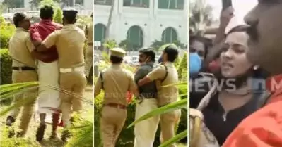 പിന്‍വാതില്‍ നിയമനം; സെക്രട്ടറിയേറ്റിനകത്തേക്ക് ചാടിക്കയറി യുവമോര്‍ച്ചാ പ്രവര്‍ത്തകര്‍; പ്രതിഷേധം, അറസ്റ്റ്