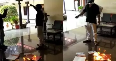 യോഗ്യത എം.ഫില്‍, നെറ്റ്, പി.ച്ച്.ഡി; ഷോര്‍ട്ട് ലിസ്റ്റില്‍ പോലും ഉള്‍പ്പെടുത്തിയില്ല; ഗവേഷണ പ്രബന്ധം കത്തിച്ച് യുവാവിന്റെ പ്രതിഷേധം