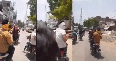 നടുറോഡിലൂടെ തലങ്ങും വിലങ്ങും വെടിയുതിര്‍ത്ത് ബൈക്ക് സംഘം; വീഡിയോ കണ്ട് നടുങ്ങി മധ്യപ്രദേശ്