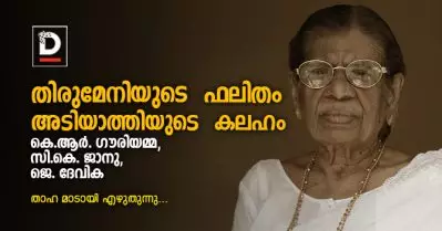 തിരുമേനിയുടെ ഫലിതം, അടിയാത്തിയുടെ കലഹം; കെ.ആര്‍. ഗൗരിയമ്മ, സി.കെ. ജാനു, ജെ ദേവിക