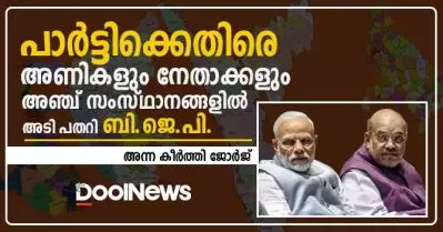 പാര്‍ട്ടിക്കെതിരെ അണികളും നേതാക്കളും; അഞ്ച് സംസ്ഥാനങ്ങളില്‍ അടി പതറി ബി.ജെ.പി.