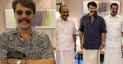 ‘പുഴു’ സിനിമയ്ക്കായി താടിയെടുത്ത് പുതിയ ഗെറ്റപ്പില്‍ മമ്മൂട്ടി; വി.ഡി സതീശനൊപ്പമുള്ള ചിത്രം പങ്കുവെച്ച് ആന്റോ ജോസഫ്