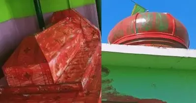 മധ്യപ്രദേശില്‍ പള്ളിയുടെ വാതില്‍ തകര്‍ത്തു, മിനാരത്തിനും ശവകുടീരത്തിനും കാവി നിറം പൂശി; പ്രതിയെ കണ്ടെത്താനാവാതെ പൊലീസ്