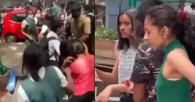 ബെംഗളൂരുവില്‍ സംഘം ചേര്‍ന്ന് സ്‌കൂള്‍ വിദ്യാര്‍ത്ഥിനികളുടെ കൂട്ടത്തല്ല്; വൈറല്‍ വീഡിയോ