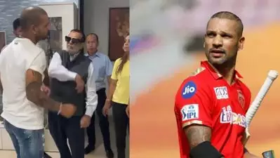 ‘കളി തോറ്റതിന്റെ ദേഷ്യം, ധവാന്റെ മുഖത്തടിച്ച് പിതാവ്’; വീഡിയോ