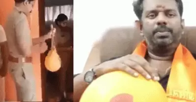 പൂരപ്പറമ്പില്‍ വിതരണത്തിന് വെച്ച വി.ഡി. സവര്‍ക്കറുടെ ചിത്രമുളള ബലൂണുകളും മാസ്‌ക്കുകളും പൊലീസ് പിടിച്ചെടുത്തു; ഹിന്ദു മഹാസഭ സംസ്ഥാന അധ്യക്ഷന്‍ പിടിയില്‍