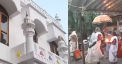 ബാങ്ക് വിളി കേട്ടപ്പോള്‍ വാദ്യമേളം നിര്‍ത്തി, തൊഴുത് സപ്താഹ ഘോഷയാത്ര; പെരുന്നാള്‍ ദിനത്തില്‍ മനസ് നിറച്ച കാഴ്ച; വീഡിയോ