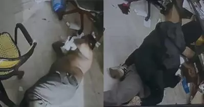 കോഴിക്കോട് പെട്രോള്‍ പമ്പ് ജീവനക്കാരനെ കെട്ടിയിട്ട് മര്‍ദിച്ച് മോഷണം; സി.സി.ടി.വി ദൃശ്യം