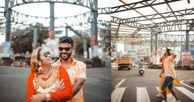 ‘കോട്ടയം നഗരഹൃദയത്തിലെ പടവലം പന്തല്‍’; പണി പൂര്‍ത്തിയാകാത്ത ആകാശ നടപ്പാതക്ക് കീഴിലെ വെഡ്ഡിങ് ഫോട്ടോഷൂട്ട് വൈറലാകുന്നു