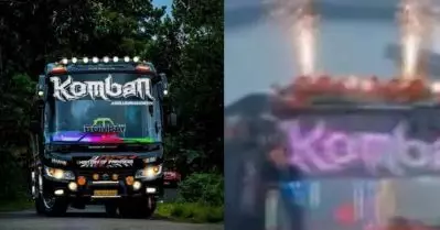 ടൂറിന് മുമ്പ് ആവേശമാകാന്‍ ബസിന് മുകളില്‍ പൂത്തിരി കത്തിച്ച് അഭ്യാസപ്രകടനം, അപകടം ഒഴിവായത് തലനാരിഴയ്ക്ക്