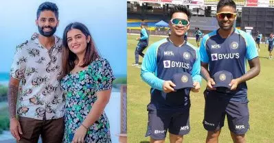 ‘എന്റെ ഭാര്യയുടെ പേര് ഞാന്‍ നെഞ്ചില്‍ ടാറ്റു ചെയ്തിട്ടുണ്ട്, അതിന് ഒരു കാരണവുമുണ്ട്,’ ഇഷാന്‍ കിഷന് മറുപടിയുമായി സൂര്യകുമാര്‍ യാദവ്
