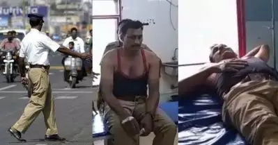 വാഹന പരിശോധനക്കിടെ ട്രാഫിക് പൊലീസിനെ ബൈക്ക് ഇടിച്ചുതെറിപ്പിച്ചു